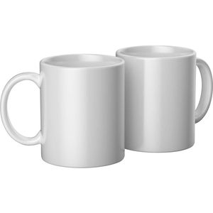 Mug blanc biseauté Cricut, lot de 2, revêtement céramique, compatible lave-vaisselle et micro-ondes, pour presse à mugs, encre infusible - Product Image 1