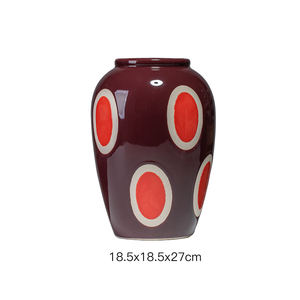 Design di lusso in ceramica marrone e arancione <span class=keywords><strong>vaso</strong></span> colorato fiore fresco per la decorazione della casa - Product Image 5