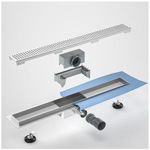 Drain de <span class=keywords><strong>douche</strong></span> en <span class=keywords><strong>plastique</strong></span> neograin avec siphon à haut débit et grille linéaire en acier inoxydable rotative à 360 degrés du fabricant o - Product Image 3