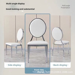 Sedie per Sale Matrimoni e Banchetti, Sedie Dorate e Argentate per Hotel, Sedie in Bambù, Sedie con Schienale Rotondo in Cristallo - Product Image 3