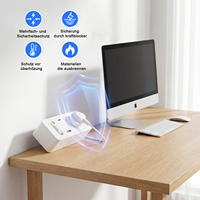 Multiprise à fixation sur le bord du bureau, multiprise à clipser pour ordinateur portable, moniteur, téléphone, bureau, gain de place, blanc mat