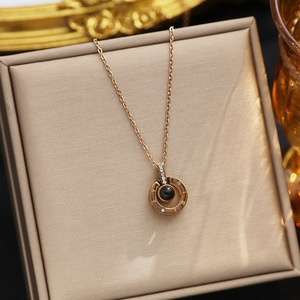 Collana MECYLIFE 100 I Love You per Donna, Gioiello d'Amore in Acciaio Inossidabile con Zirconi, Regalo per <span class=keywords><strong>San</strong></span> <span class=keywords><strong>Valentino</strong></span> - Product Image 3