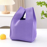 Stilvolle Mini-Strickhandtasche für Damen, Reise- und Strandnutzung, mit Zwei Griffen, Offener Verschluss, Modisches Faltbares Leichtgewicht-Design