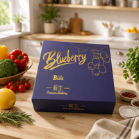 Boîte en carton ondulé recyclable et personnalisable avec doublure en mousse et revêtement UV pour les bleuets