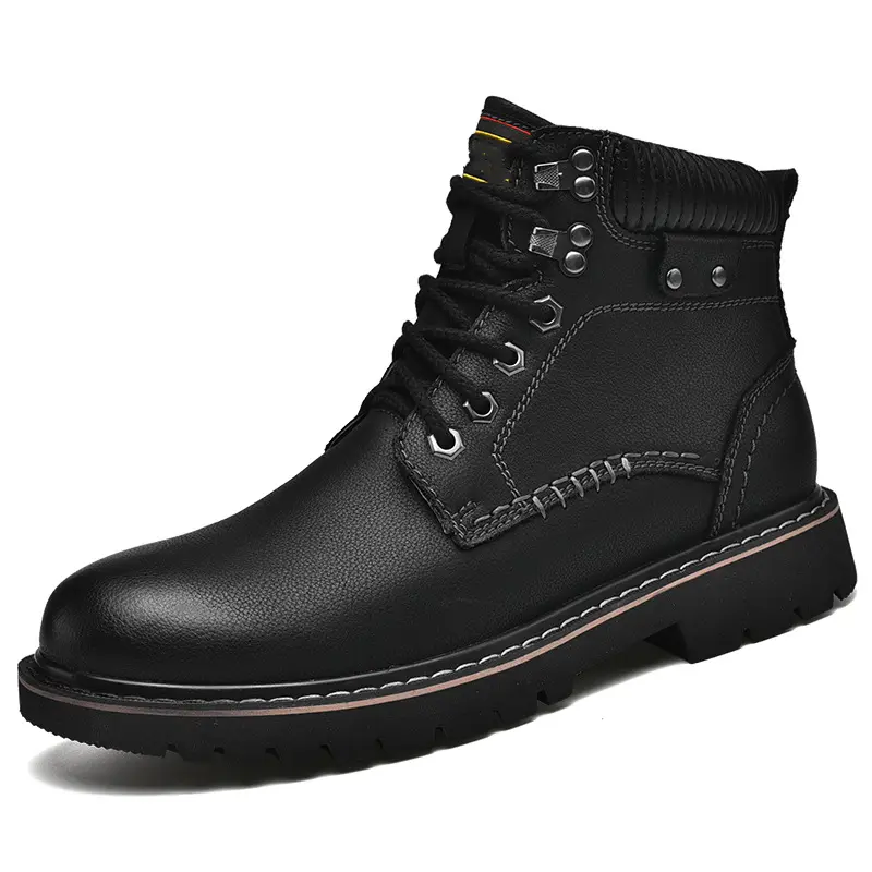 Ma 2022 New Men's High top Leather Cotton Shoes Workwear Boots Fashion Style with Suede Thickened Snow Boots