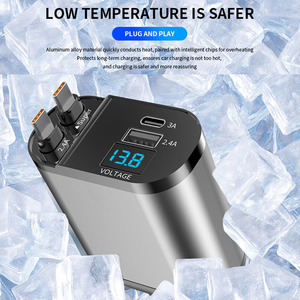 Siêu Nhanh Sạc 2-Cổng Điện Thoại Di Động Sạc Cho <span class=keywords><strong>Iphone</strong></span> <span class=keywords><strong>4</strong></span> 1 Có Thể Thu Vào Loại C Cáp <span class=keywords><strong>USB</strong></span> Sạc Xe Hơi Bao Gồm - Product Image 4