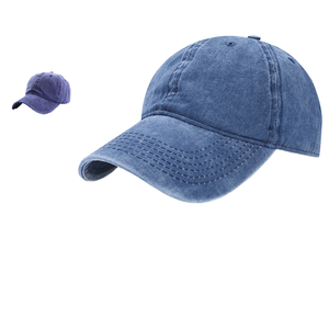 หมวกเบสบอลสไตล์เรโทรสำหรับผู้ชายและผู้หญิง ปรับขนาดได้ สีพื้น วินเทจ สำหรับเล่นกีฬาและสวมใส่ลำลอง ผ้าฝ้ายฟอกพิมพ์ลายตาข่าย - Product Image 4