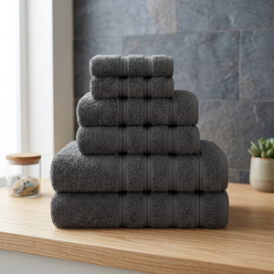 Soft <b>Grey</b> Organic Cotton Terry Cloth Bath <b>Towel</b> <b>Set</b> Quick-Dry Eco-Friendly Absorbent Solid Color for Home - Product Image 1