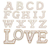 Patchs thermocollants 3D en lettres alphabet avec perles et strass pour casquettes