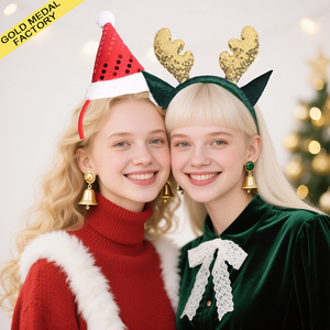 Fascia per capelli natalizia con decorazioni natalizie per bambini e donne per adulti feste natalizie bomboniere Diademas Navidad Natal Noel - Product Image 1