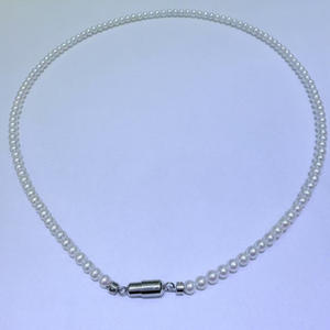 Zhuji Natural Freshwater <b>Pearl</b> <b>Necklace</b> 3-4mm Round Flawless Aurora Easy Wearing with Pure <b>Silver</b> Magnetic Buckle - Product Image 4