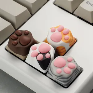 Zomo multiwarna DIY Single 1u lucu cakar kucing silikon penutup kunci Keyboard ABS Resin penutup kunci