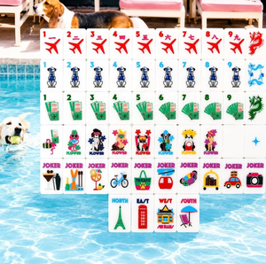 Tuiles de Mahjong américaines en acrylique série Chiens, 160 tuiles, photos réelles, en stock, cadeau de Noël pour les jeux de réunion de famille - Product Image 3