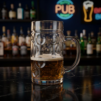 Mug à bière en cristal de luxe 1L, logo personnalisé, style classique, verre à boire promotionnel, design par sublimation