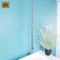 Robinet de lavabo mural à capteur automatique, bec de plafond, design moderne et contemporain en laiton, motif goutte d'eau 7003