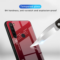 Coque antichoc en verre trempé pour Xiaomi, compatible modèles Redmi Note 8, 8 Pro, 8 Pro, verre trempé, dégradé de couleurs, 3d