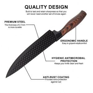 Juego de Cuchillos de Cocina de Acero Inoxidable 3CR13 de 6 Piezas a Precio de Fábrica, con Mango de Madera, Cuchillo para Verduras y Frutas, Cuchillo de Chef - Product Image 2