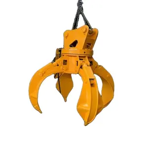 高品质挖掘机附件360度旋转液压橙色履带式挖掘机工业挖掘机剥离抓斗