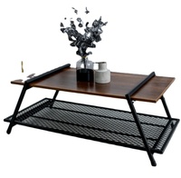 Nouveau design Table basse basse pour petit espace Table d'appoint centrale du milieu du siècle avec étagère ouverte pour le stockage T0723