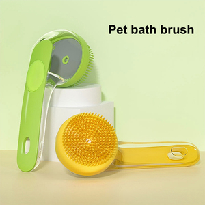 Brosses de toilettage pour animaux de compagnie, nouvelles brosses de nettoyage à long manche avec distributeur de <span class=keywords><strong>shampoing</strong></span>, brosse de massage et pulvérisateur de douche pour chiots - Product Image 1