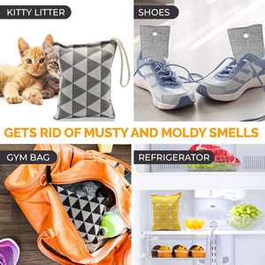 Đen 200g + 75g than tre tươi tự nhiên túi lọc không khí nhà tủ quần áo làm mát không khí khử mùi - Product Image 5