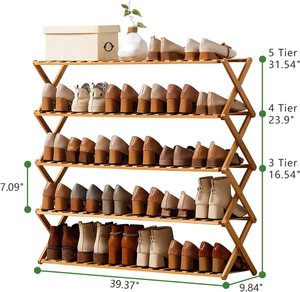 Wooden Modern Shoe Rack Sleek Entryway Shoes and Boots Organization Rack Storage Solution Rack for Home Furniture Shoe <b>Stands</b> - Product Image 3