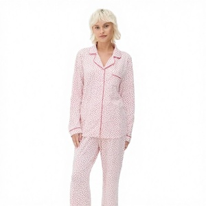 Ensemble de pyjama décontracté deux pièces en coton et bambou, longueur intégrale, respirant, pour seniors, vêtements de confort à domicile, fermeture élastique, printemps - Product Image 2