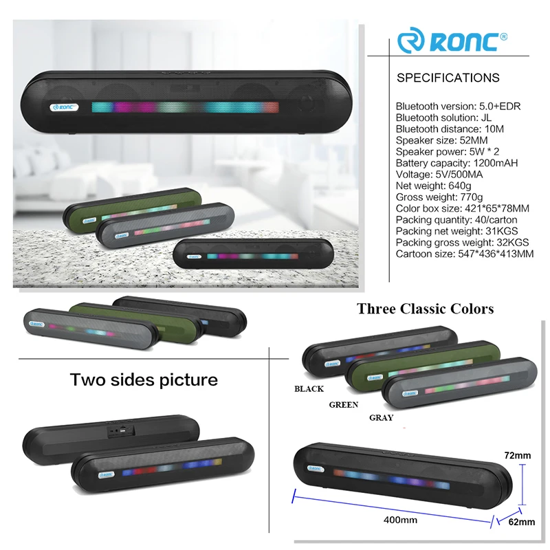 factory sell directly high-end stereo sound wireless blue tooth speaker sound bar with long life rechargeable battery