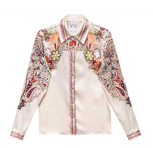 Camicie in Chiffon da donna con stampa floreale alla moda camicette da ufficio da donna Oem camicie Casual primavera autunno manica lunga top Blusas Mujer - Product Image 5