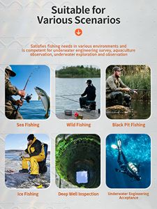 Caméra de pêche sous-marine WiFi 4K, 30 m, objectif fisheye, vidéo, étanche IP68, écran LCD, batterie au lithium écologique, détecteur de poissons - Product Image 4