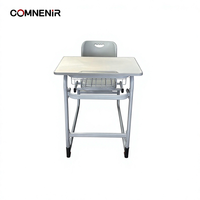 Ensemble de bureau et chaise pour étudiants en gros, mobilier scolaire individuel, logo, couleur et taille personnalisables disponibles