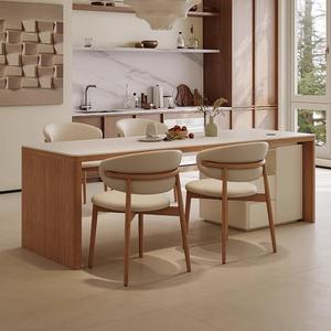 Table à manger italienne minimaliste Ensemble de chaises moderne simple rectangulaire <span class=keywords><strong>Ardoise</strong></span> pour grande maison ou restaurant Meubles en bois massif - Product Image 3