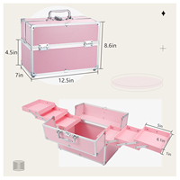 Trousse de Maquillage Professionnelle de Voyage 6 Plateaux Grande Capacité Organisateur Portable pour Ongles Verrouillable à Clé pour Formation en Esthétique et Cosmétologie