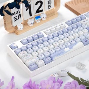 คีย์บอร์ดกลไกแบบสามโหมด YG108 หลายประเภท คีย์แคปการ์ตูน MOG/Mao คีย์บอร์ด RGB ปรับแต่งได้ สำหรับสาวๆ ใช้ในออฟฟิศ - Product Image 3