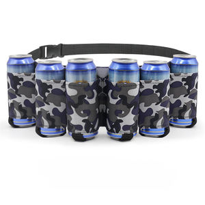 Yakeda เข็มขัดเบียร์ยุทธวิธี6ชิ้นสำหรับผู้ชาย, ซองหนังสำหรับฝึกล่าสัตว์สีดำเข็มขัดคาดเอวยุทธวิธีที่จับเบียร์ - Product Image 3
