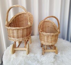 Baby <strong>Basket</strong> Stroller <strong>Wicker</strong> <strong>Storage</strong> <strong>Basket</strong> Flower <strong>Basket</strong> Photography Props Children's Toys - Product Image 6
