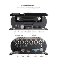 Kit MDVR 4 Kanal 1080P AHD Perekam Video HDD 4 Kamera IP Tahan Air IP67 dengan Penglihatan Malam IR Monitor VGA 7 Inci Terintegrasi