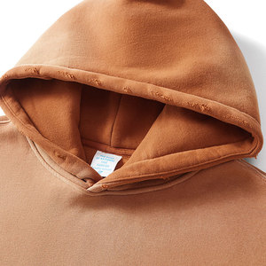 Sweat-shirt à capuche surdimensionné rétro de qualité supérieure, lavage à l'acide dégradé, 380 GSM, vente en gros personnalisée - Product Image 2