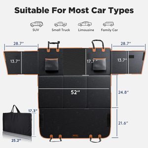 Funda de asiento de coche de PU a prueba de arañazos para mascotas, hamaca impermeable para perros para asientos traseros de coche, ventana Visual de malla, funda de asiento de coche para perros con fondo duro - Product Image 3