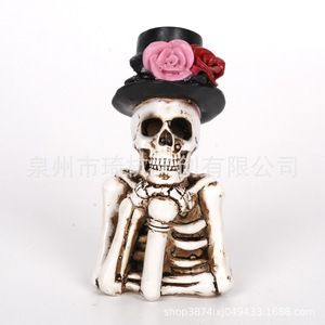 Figurine en résine de gnome fantôme d'Halloween avec chat noir et chapeau de sorcière, décoration intérieure pour fête d'Halloween, cadeau - Product Image 4