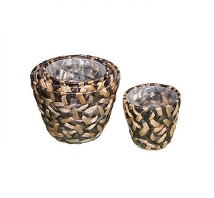 Vase à fleurs suspendu en jacinthe d'eau naturelle tissé à la main, écologique, pot de maison en provenance du Vietnam - Meilleur prix, nouvelle marque Viet Anh - Product Image 1