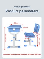 Bureau d'étudiant tendance à hauteur réglable avec plateau en plastique, économique pour les salles de classe et les universités