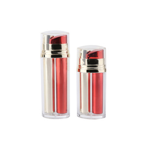 Botella de plástico con bomba de doble cámara para el cuidado de la piel, botella de loción sin aire, 2x5ml, 2x10ml, 2x15ml - Product Image 1