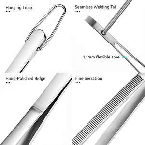 Utensilios de Cocina de Alta Calidad, Pinzas para <span class=keywords><strong>Alimentos</strong></span> de Acero Inoxidable de 12 Pulgadas con Mango Largo y Puntas Dentadas para Cocinar, Pinzas de Chef - Product Image 4