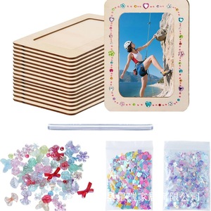Cadre photo rectangulaire en bois massif DIY 5 pouces fait main couleur naturelle pour table, orientation verticale, artisanat - Product Image 4