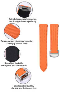Bracelet de montre en caoutchouc FKM à motif de toile de voile compatible avec l'adaptateur à dégagement rapide Carter Roadste, bracelet de montre en 19 mm 20 mm - Product Image 3