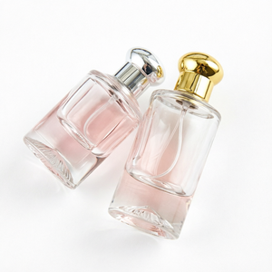 Custom Label Glass Perfume Bottles 100ml Custom Colorful Screen Printed <b>Gold</b> Cap Pump Sprayer Flat Shape Reed Diffuser <b>Skin</b> Care - Product Image 1