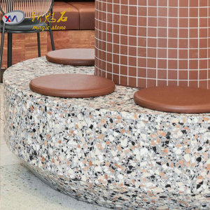 Nuevos Materiales de Construcción de Piedra, Banco de Jardín de Cemento Prefabricado, Terrazo, Resistente al Agua y a las Manchas, Asientos para Parque - Product Image 4