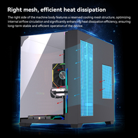 Zeromaster New Design Full Tower Gaming Computer Case Custom Factory Price 3 Sides Tempered Glass Gamer PC Case MicroATX Stock