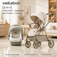 Poussette de voyage Weilebao pour nouveau-nés, Coches Para Bebes, légère, 3 en 1, pliable compacte, réversible, en alliage d'aluminium, poussette pour bébé de 0 à 3 ans